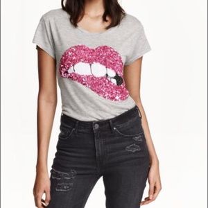 H&M sequin t shirt